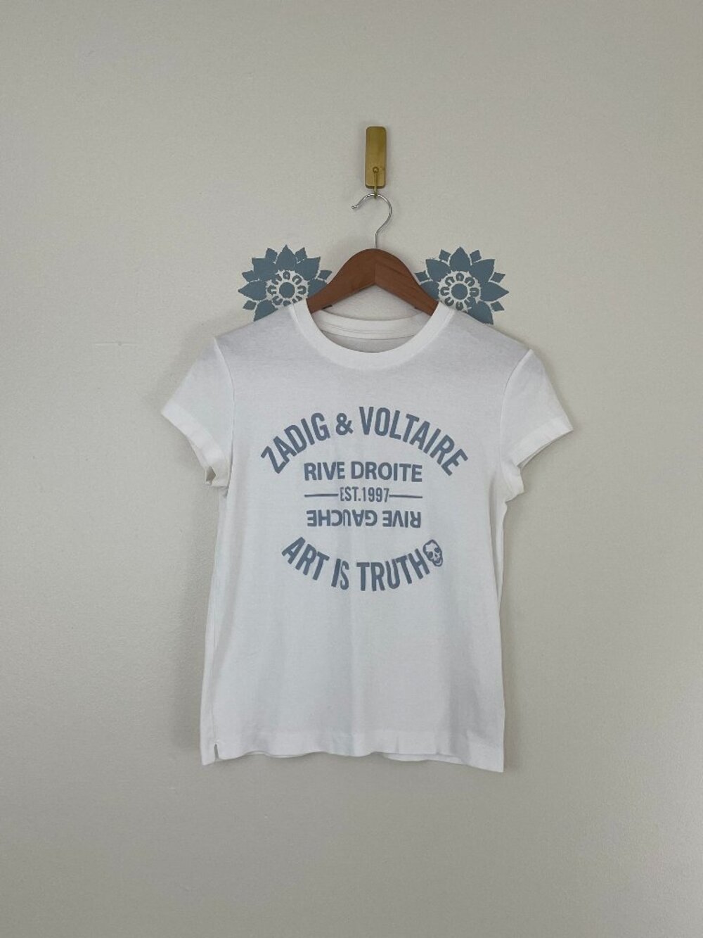 Zadig & Voltaire Walk Graphic Cotton Short Sleeve T-Shirt Size XS